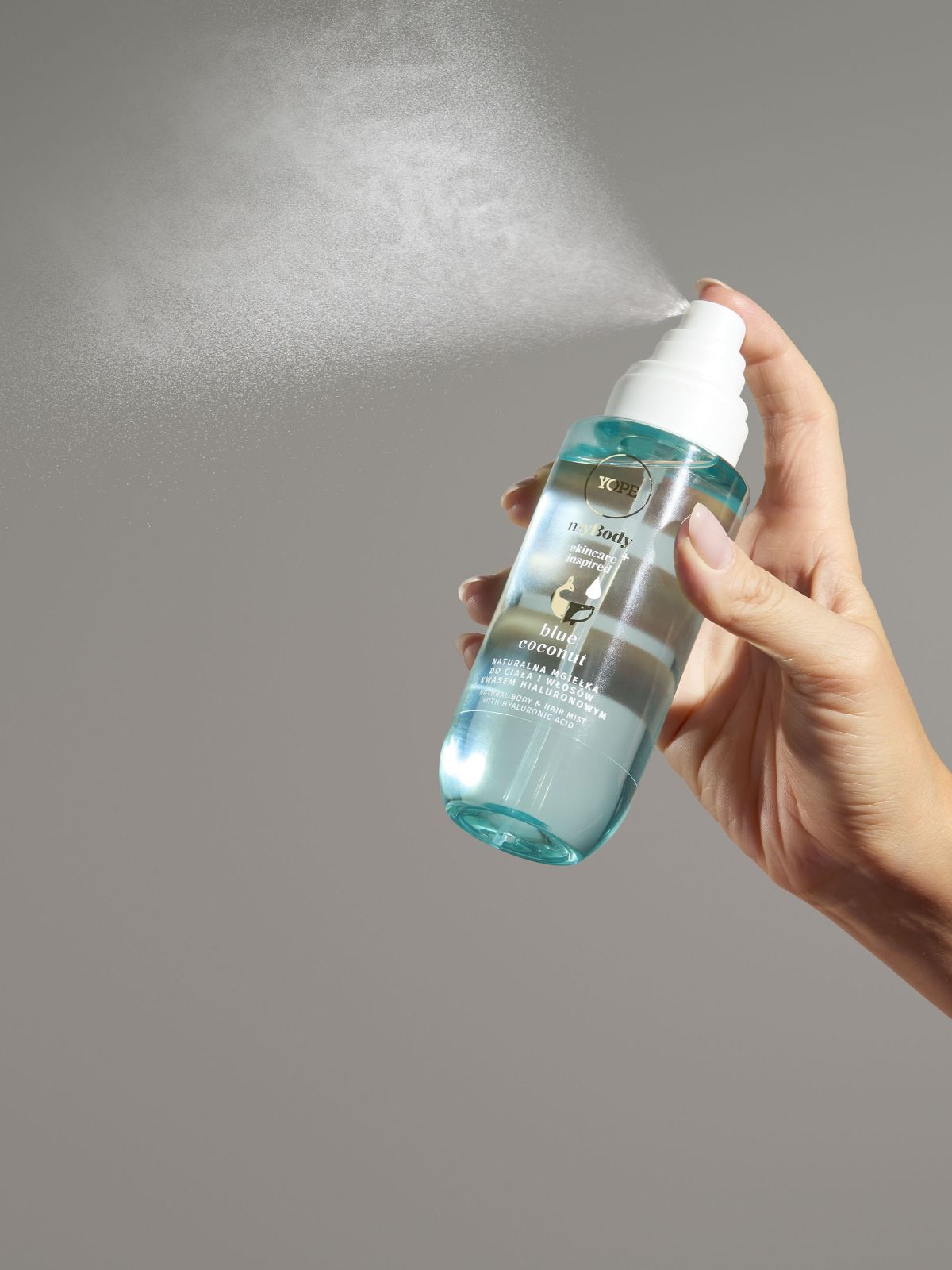 Naturalna mgiełka do ciała i włosów z kwasem hialuronowym Blue Coconut 