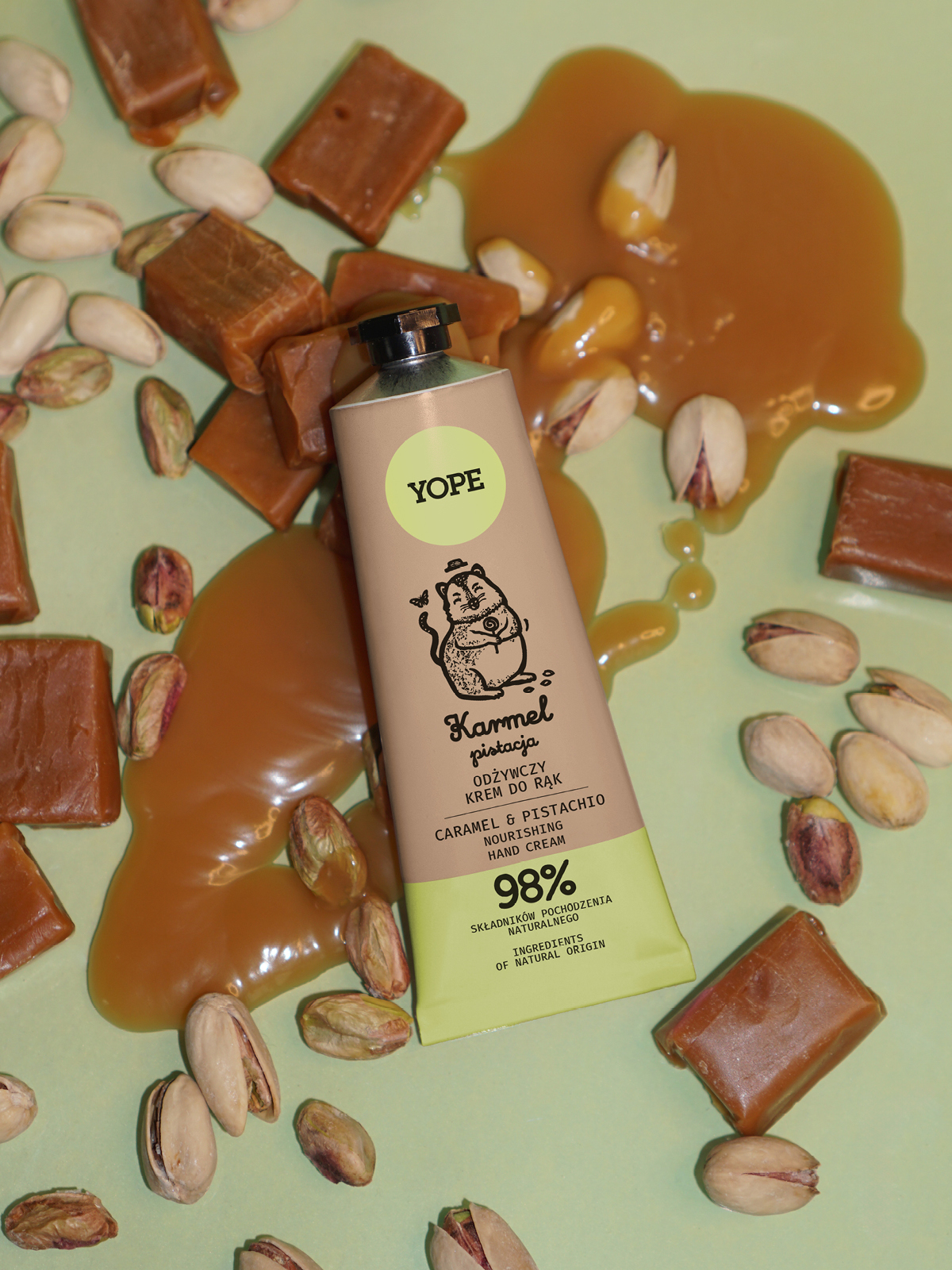 Naturalny odżywczy krem do rąk Karmel & pistacja
