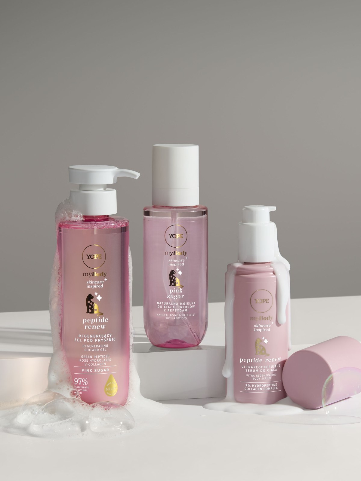 Naturalna mgiełka do ciała i włosów z peptydami Pink Sugar 