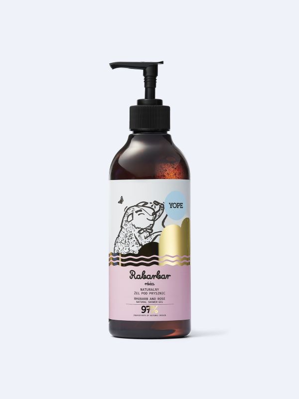 Naturalny żel pod prysznic Rabarbar i róża