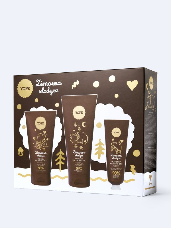 Zestaw Zimowa słodycz - żel pod prysznic + balsam do ciała + krem do rąk
